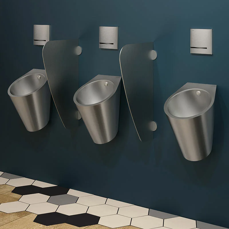 Customized Design Male Urinal Partition 304 Stainless Steel Compact Urinal Dividers Partitions for Public Toilet