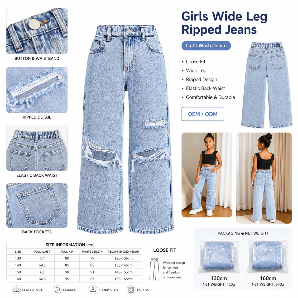 High Quality Vintage Embroidered Logo Flared Denim Pants for Women Girl's Jeans Women's Jeans