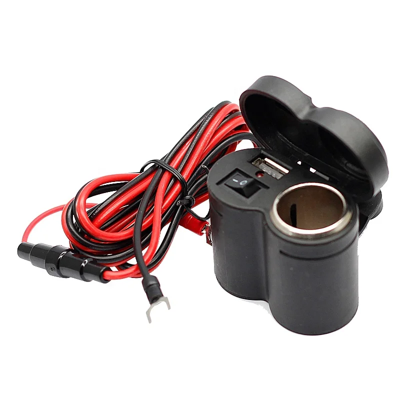 12v Motorcycle Cigarette Lighter Socket Waterproof Handlebar Mount