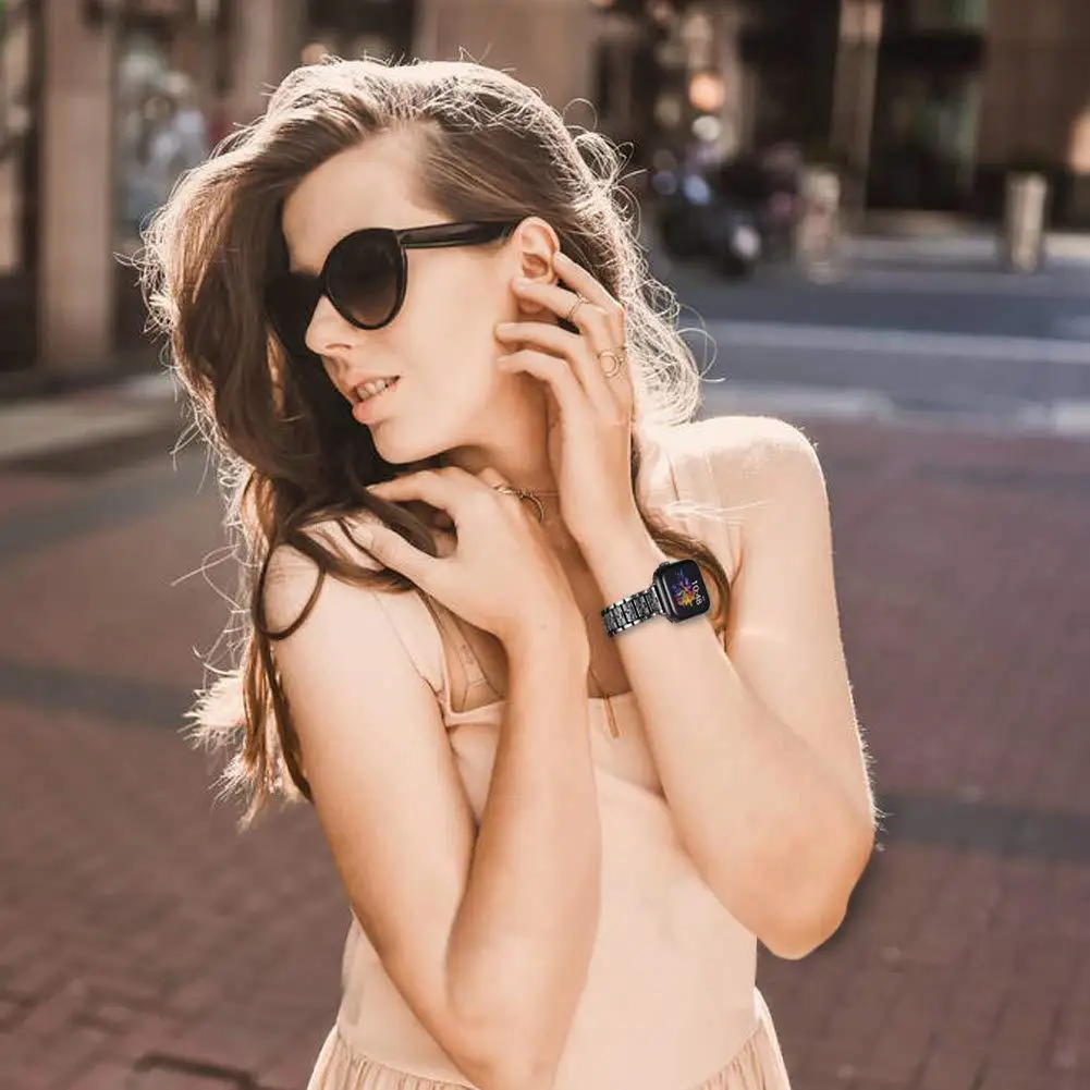 Stainless Steel Smart Watch Strap with Protective Cases For Apple Watch Series 1/2/3/4/5/6 Luxury Diamond Band