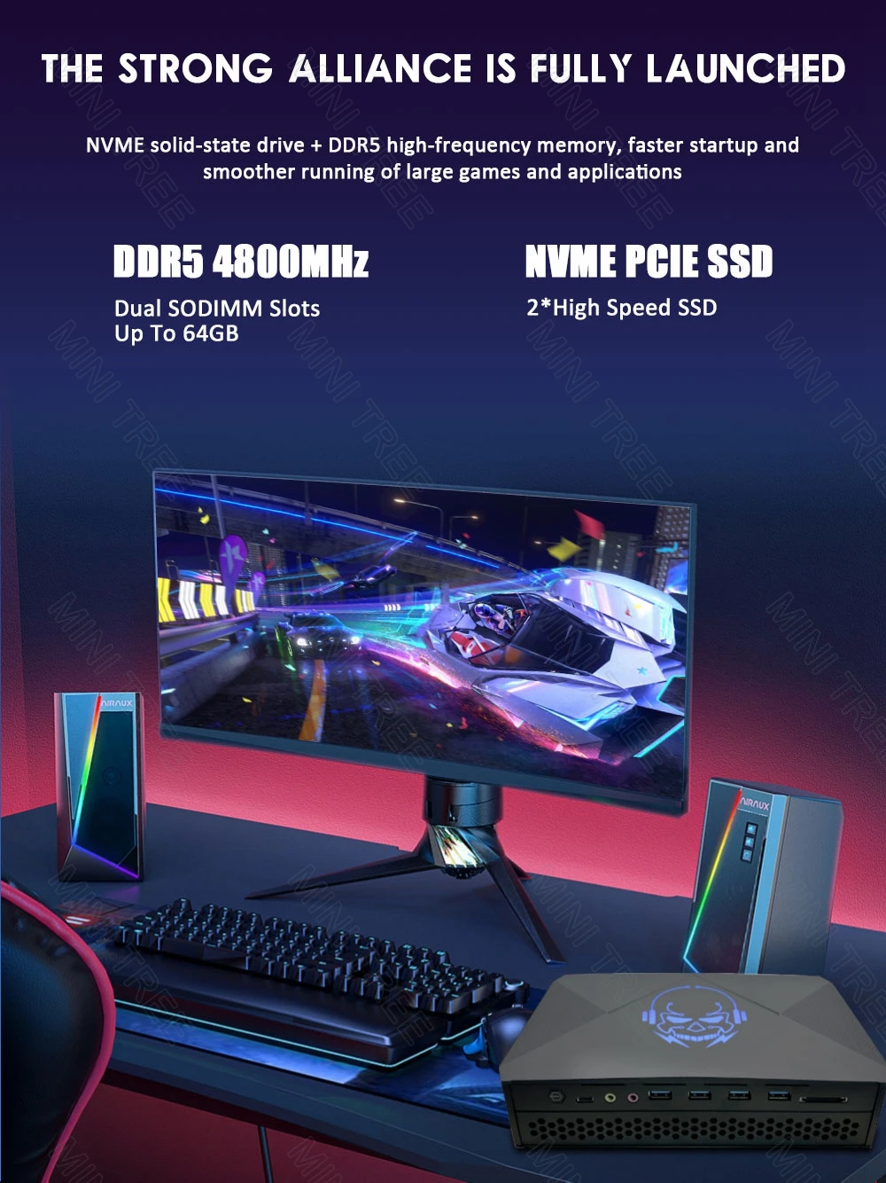 12th Gen Win11 Gaming Mini PC with RTX 3060 12GB GPU, Triple