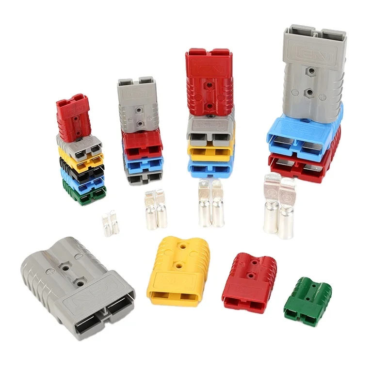High Power Tool Anderson Style 50A Quick Plug Battery Connector Custom Length 2P Electrical Socket Adapter PC Forklift Copper
