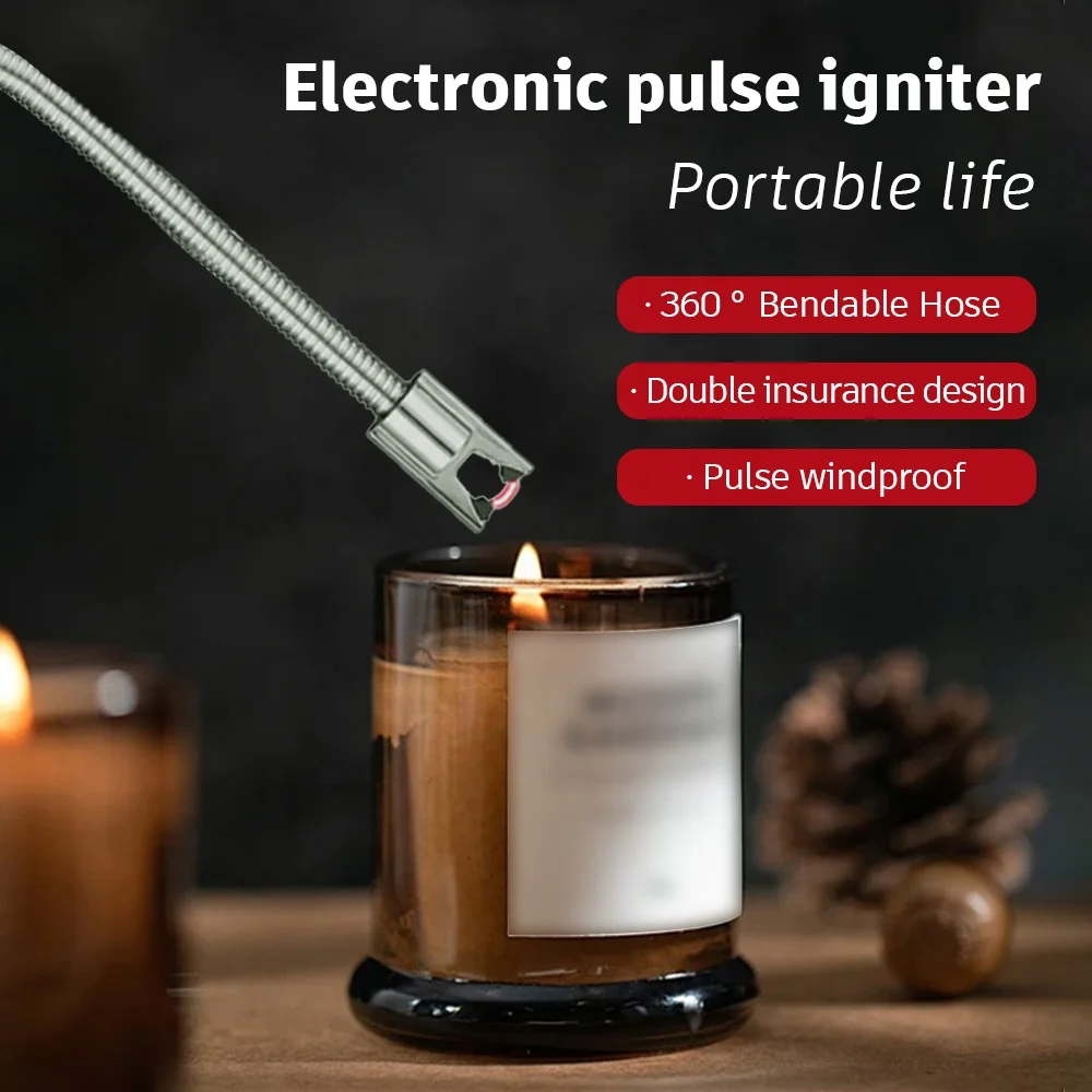 Wholesale Windproof 360 Degree Free Rotation BBQ Lighter USB Rechargeable Electric Arc Lighter for Candle Kitchen