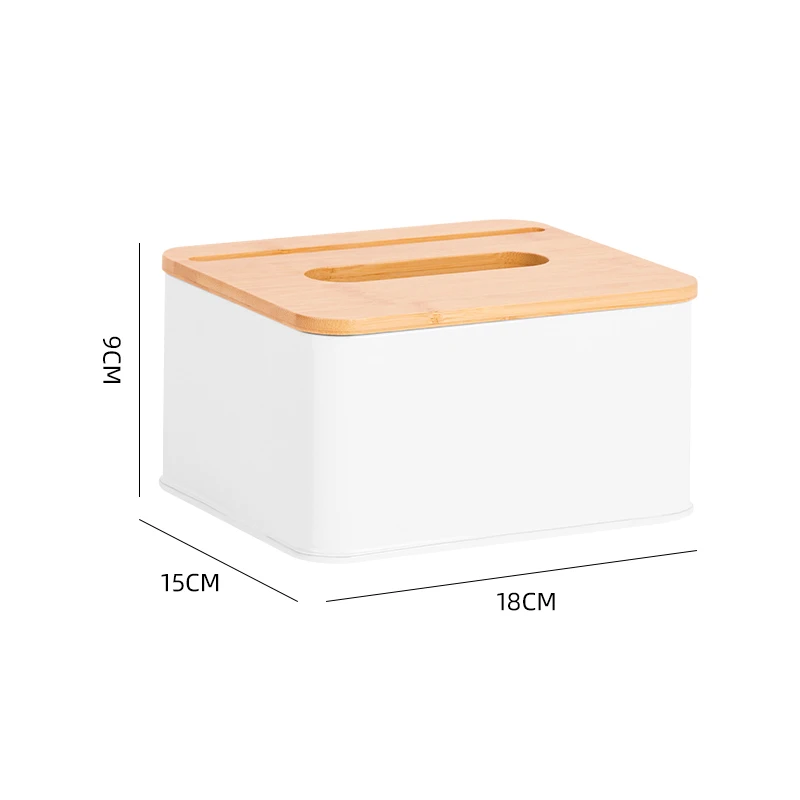 Ecologic Tissue Box Holder Rectangular Container Home and Restaurant Tissue Box L-holder Bamboo Lid