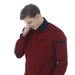 Light Gray Red Professional Work Suit Multi Pocket Workwear Jacket Workwear Jacket