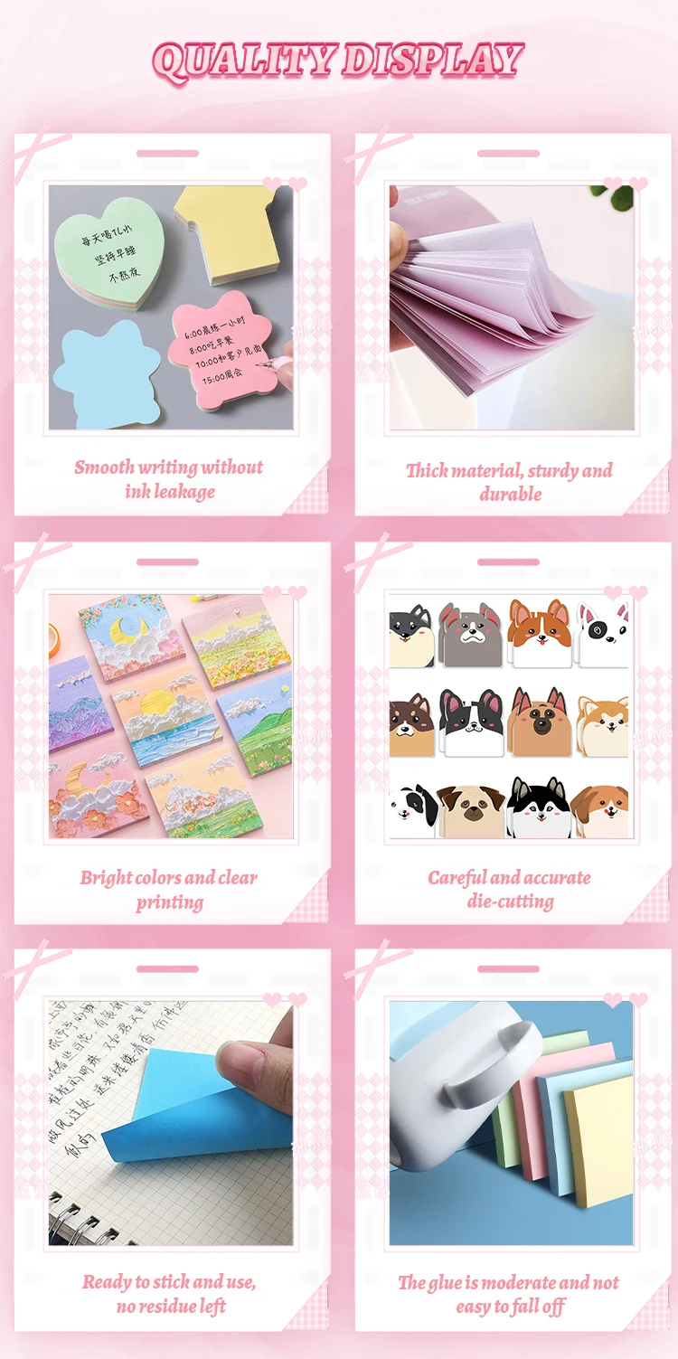 Custom Manufacturer Customized Stationary Accessories Sticky Note Cute ...