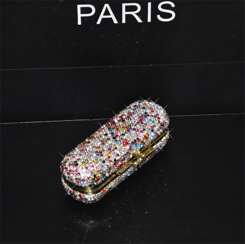 Wholesale Bling Rhinestone Crystal Lipstick Case Holder Organizer bag  Cosmetic Storage for Women's Lipstick Jewelry Kit From m.