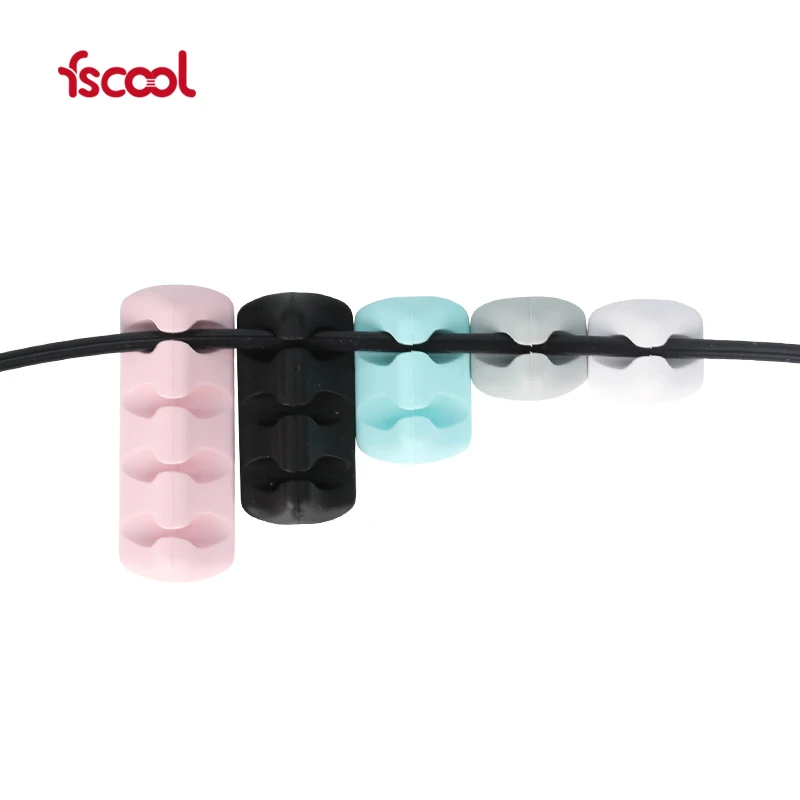 Универсальный силиконовый держатель для кабеля Fscool зажимы проводов Настольный органайзер кабелей USB наушников