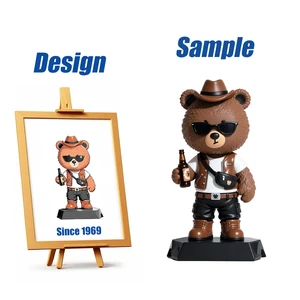 Shengye Factory Custom Fashion Teddy Bear Western Cowboy Figurine Statues Cartoon Collectible PVC Vinyl Anime Action Figure Toy