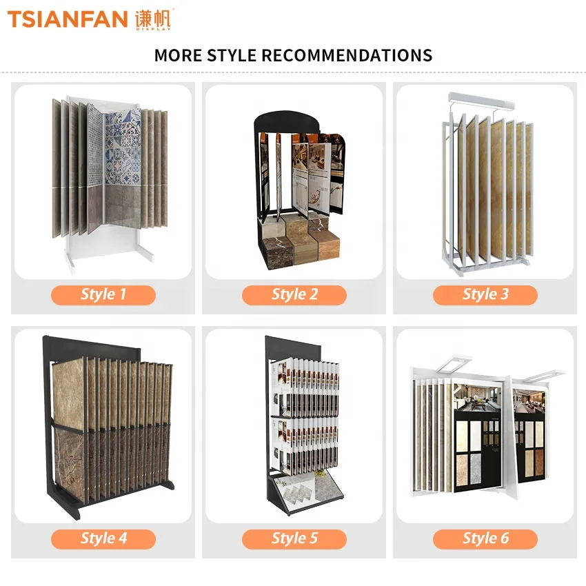 TurboPivotPro Metal Rotating Shelf Ceramic Tile Rack Double Sided Exhibition