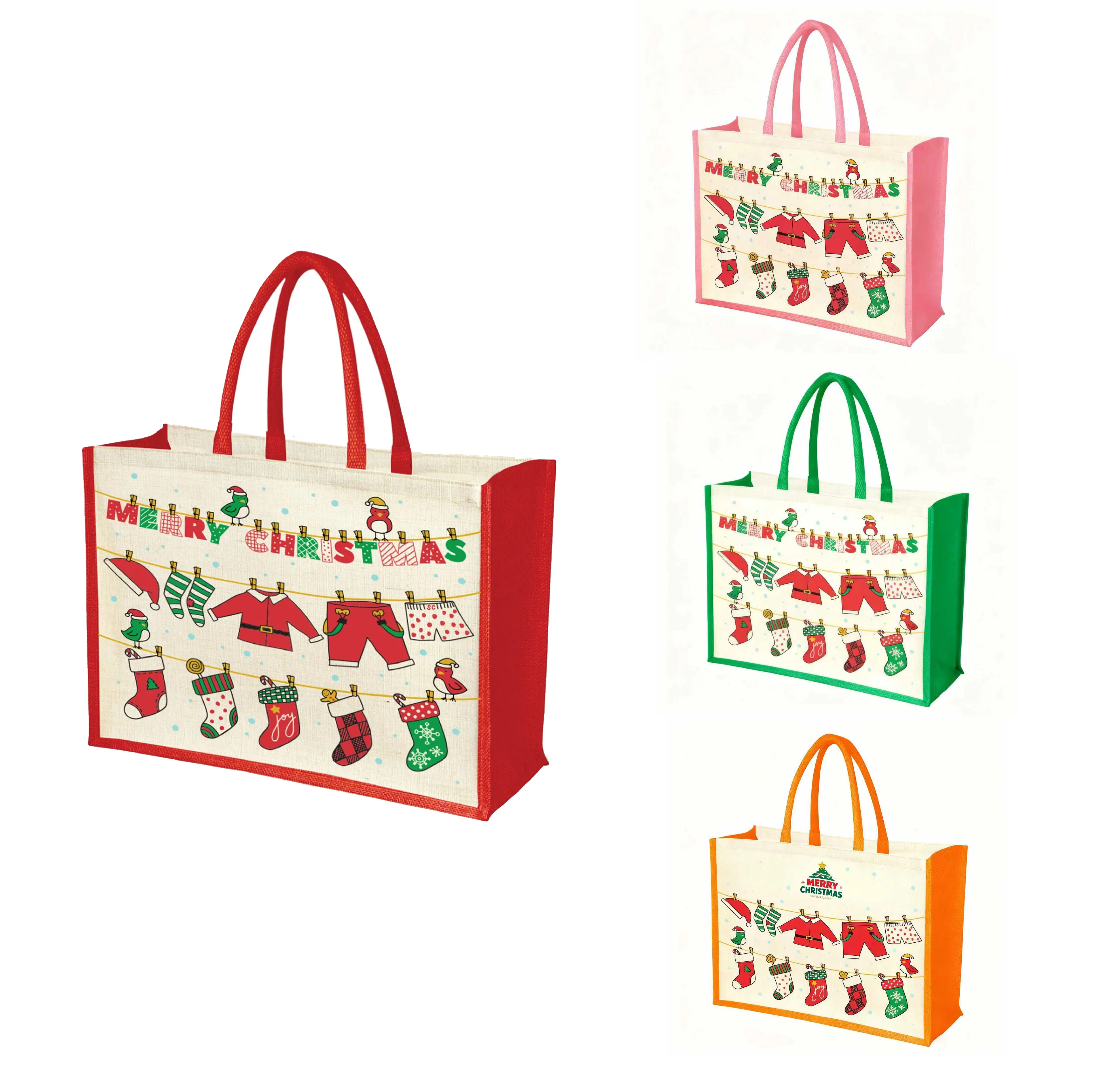 Colorful Wedding Beach Bride Recycled Burlap Jute Shopping Tote Bag Logo Recycled Burlap Jute Wedding Tote Bag for Promotion