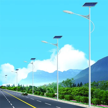 20ft 30ft 8m Pole Solar Street Light 100w 200w 300w Pole Lamp Led Solar ...