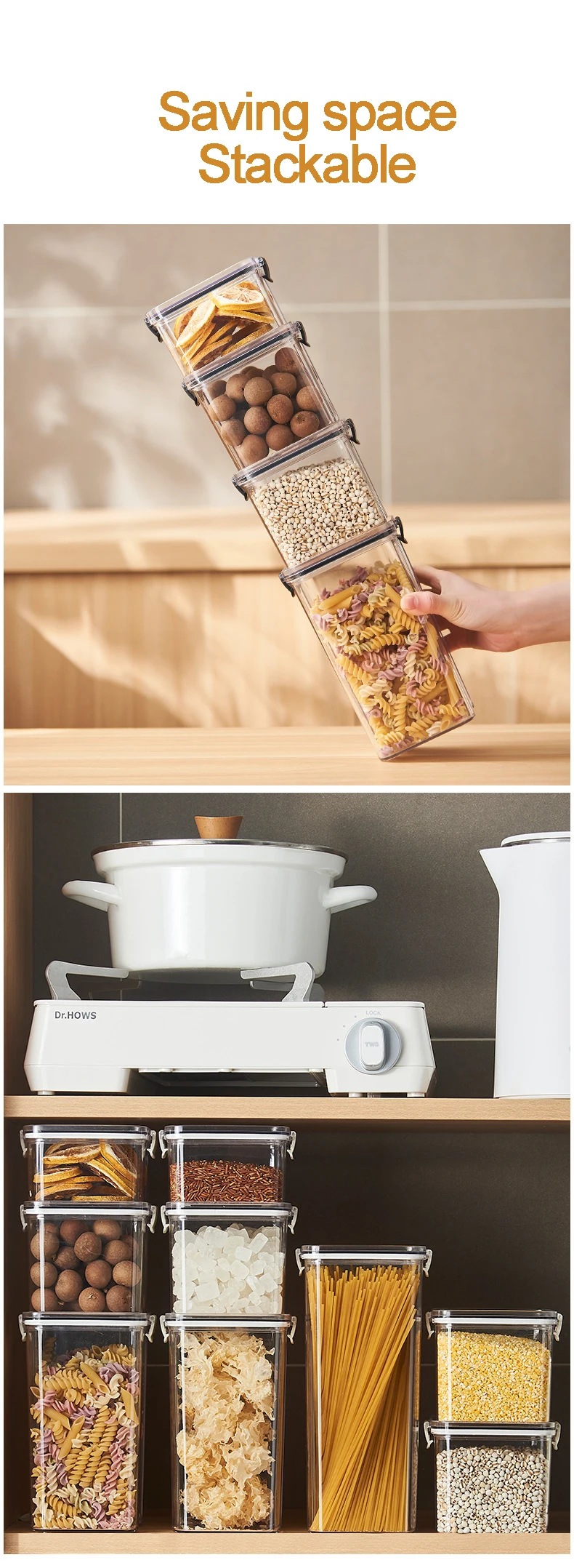 Clear Airtight Plastic Food Storage Containers - Freshness!