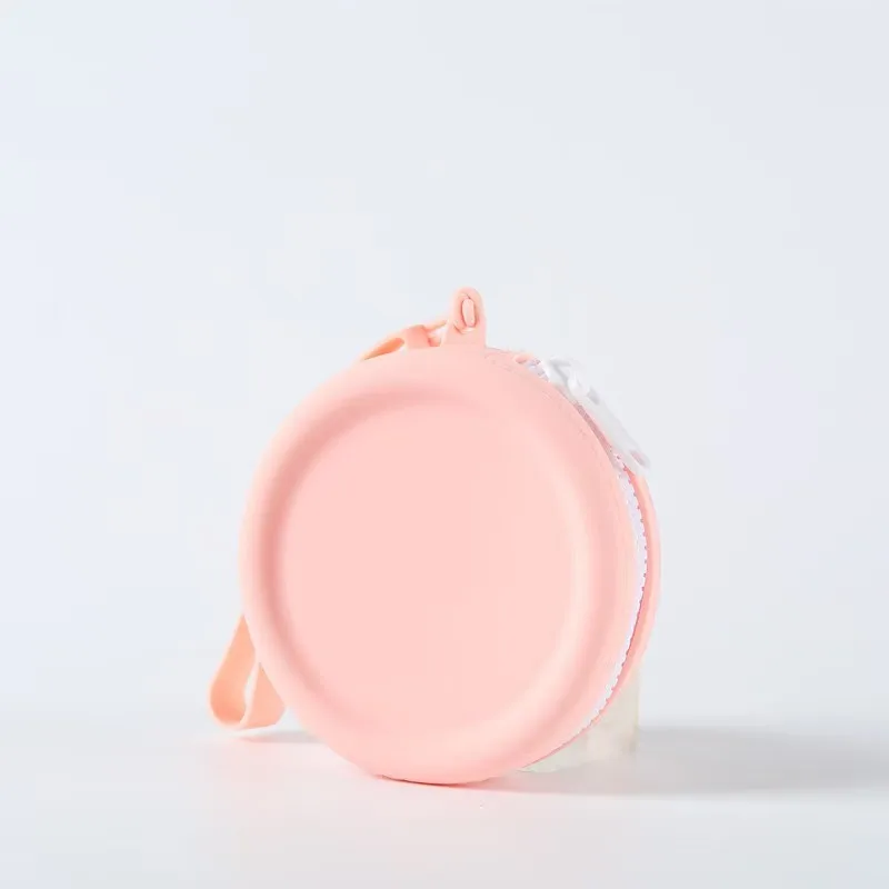 Round Silicone Coin and Key Pouch Gift Customizable Zipper Coin Purse Earphone Mini Storage Bag with Customizable Logo preview 6