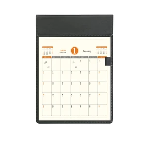 OEM PU Cover Desktop Calendar with Full Page Design Custom Logo for Table Use-Corporate Event Advertising Gift