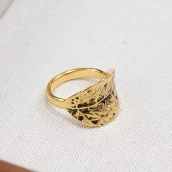 Vintage High Quality 24k Gold-plated Brass Gold Forest Gold Leaf Ring