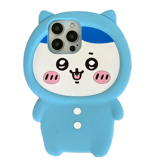 Cartoon Cute Blue Pajamas Little Eight Pattern Silicone Shockproof Protective Phone Cover Case For iPhone 11 12 13 14 15 Pro Ma
