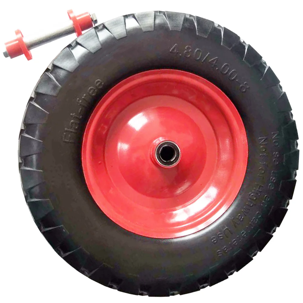 Customized Color Puncture Free Utility Wheelbarrow Tire Wheel With Axle