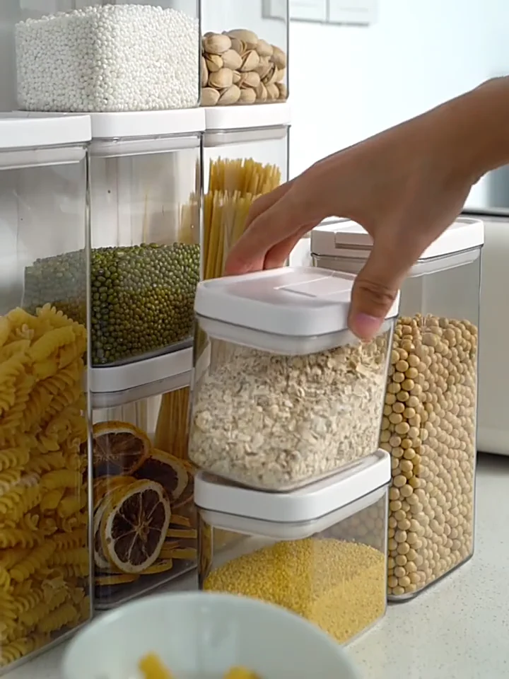 Stackable Airtight Food Containers Clear Food Organizer Storage Boxes