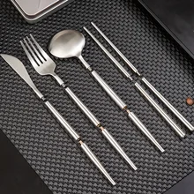 Collapsible Portable cutlery setFork Spoon Knife Chopstick Pocket-Sized Travel cutlery with Case
