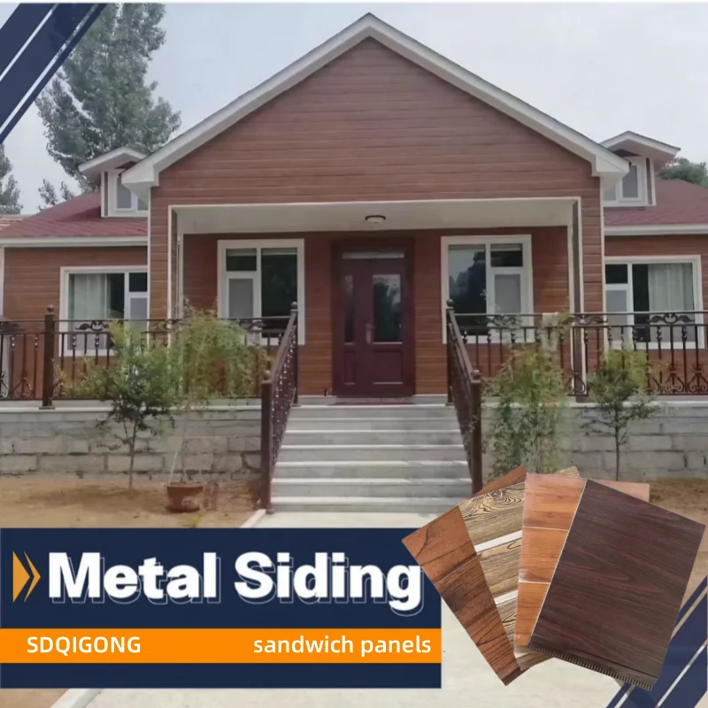 Cheap Exterior/ Interior Wall Cladding Panel 20MM Polyurethane Sandwich Metal Siding for Steel Structure House