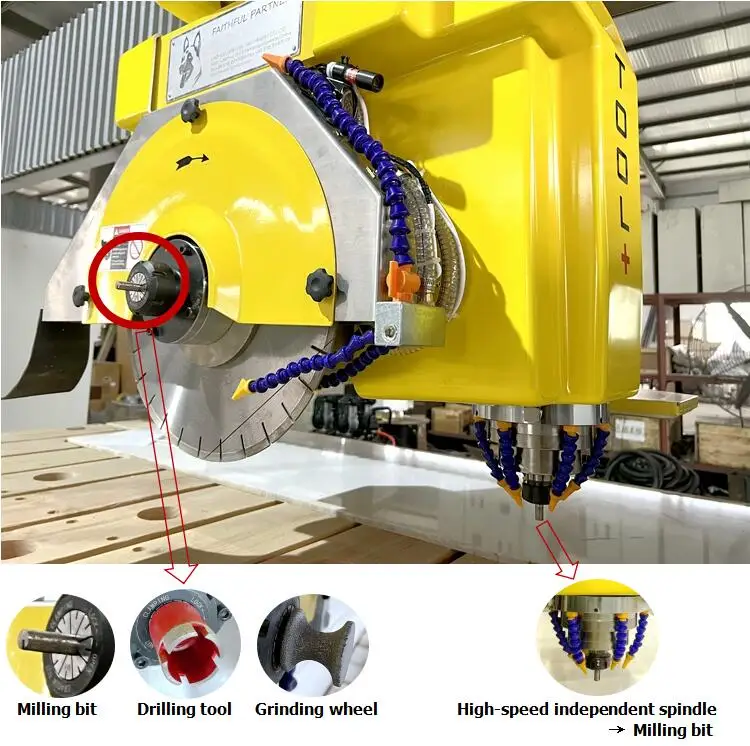 5 Axis CNC Bridge Saw Cutting Machine for Granite Marble Quartz