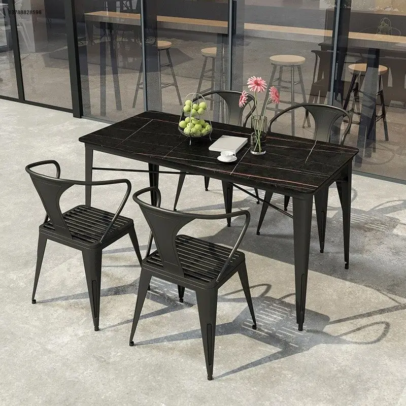 Kitchen Set Economic Price Indoor Matt Outdoor Stone Dining Table For 6 People, Dining Table With 6 Chair 1 Set