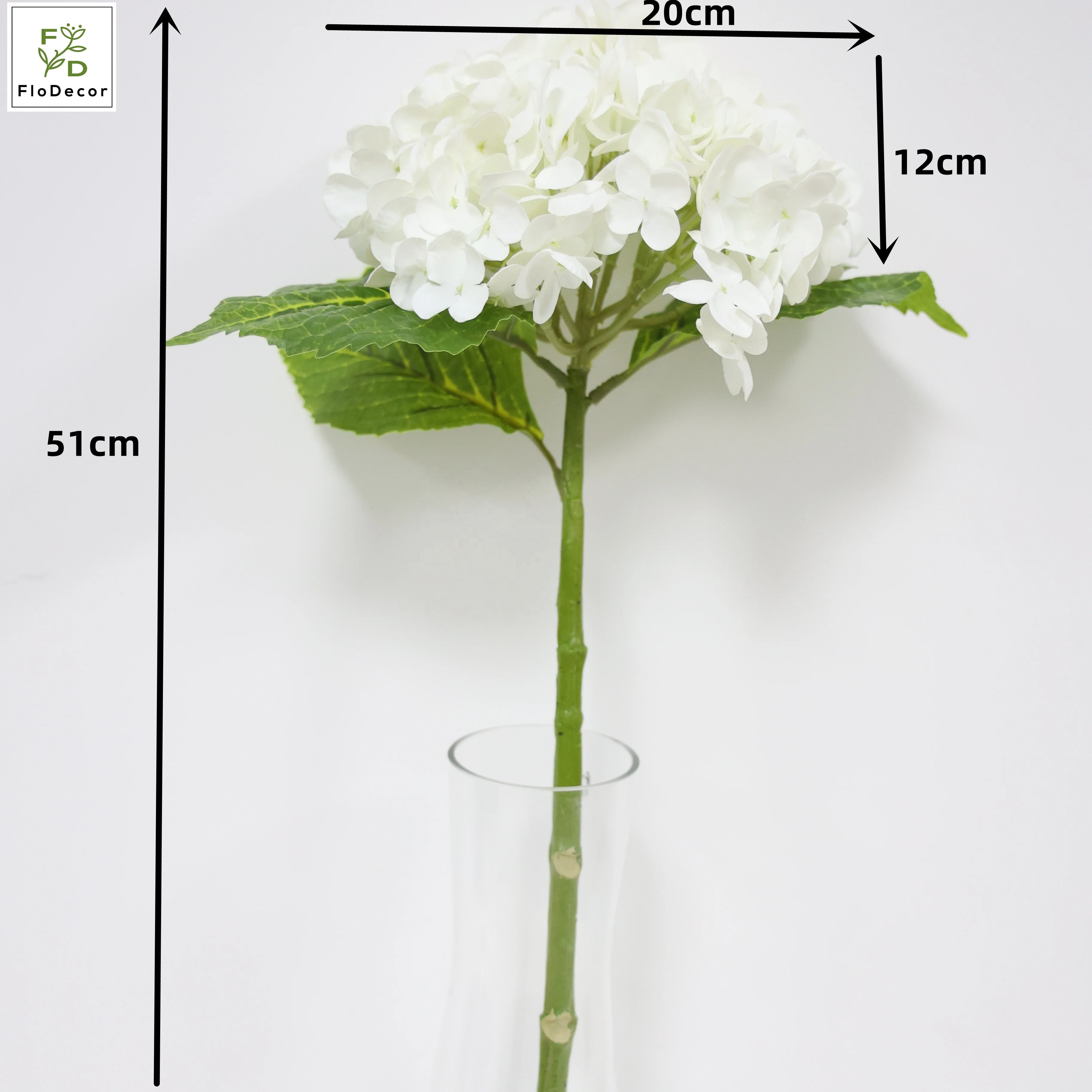 High Quality Artificial Real Touch Latex Hydrangea Flower Stem Large Head for Party Hotel Wedding Table Decorative Flowers Blue