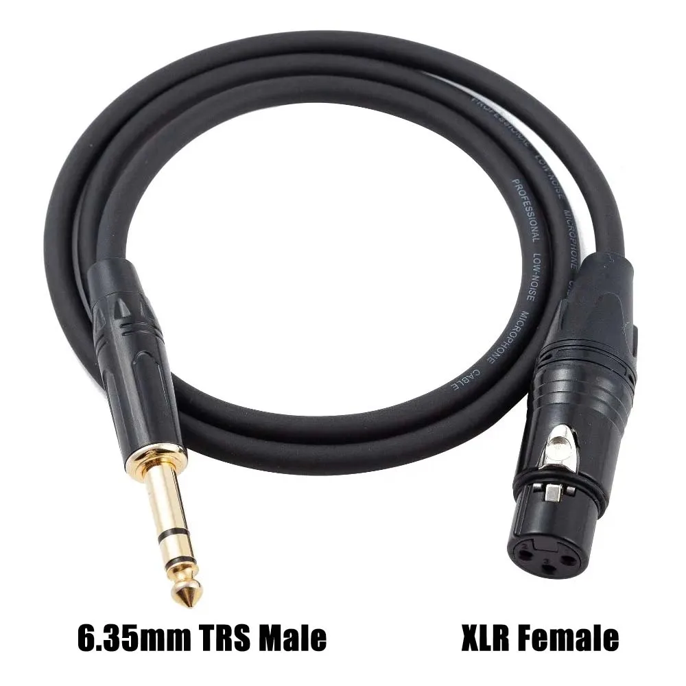 1M 6.35mm1/4インチTRSオス-XLRオスオーディオステレオマイク