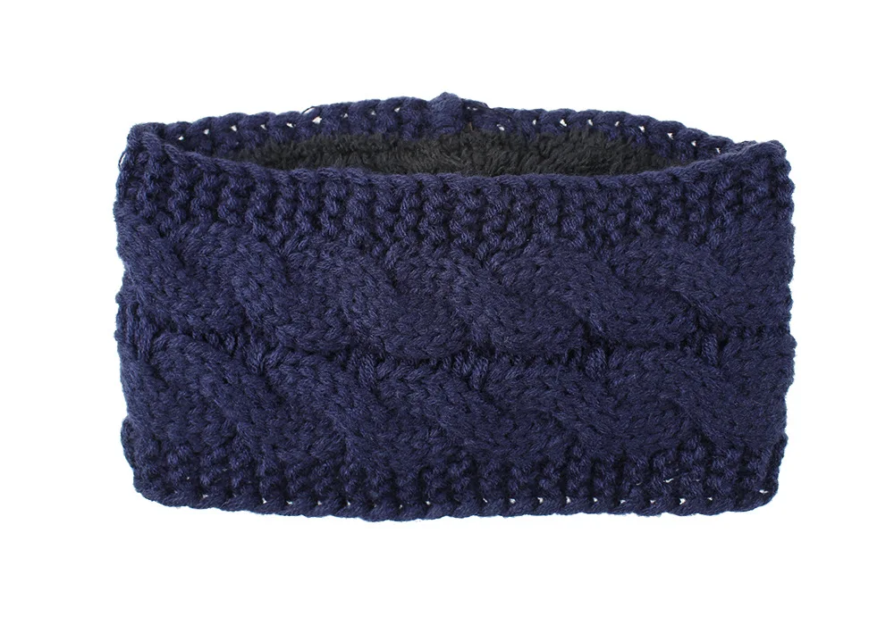 custom logo women winter knit crochet elastic headband fashion girl ear warmer stretch wide headbands