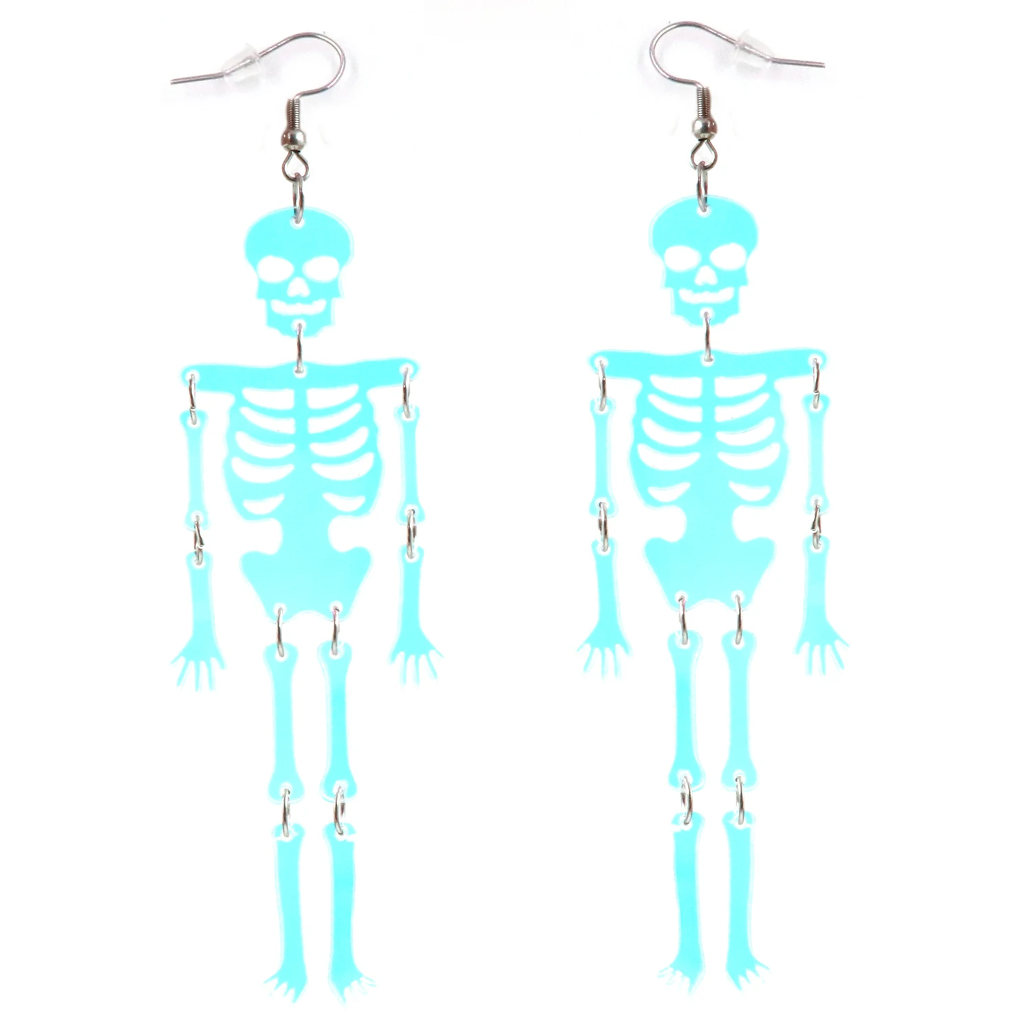 MD105ER2119 1pair New product CN Drop skeleton iridescent TRENDY halloween Acrylic Earrings stainless steel Jewelry for women