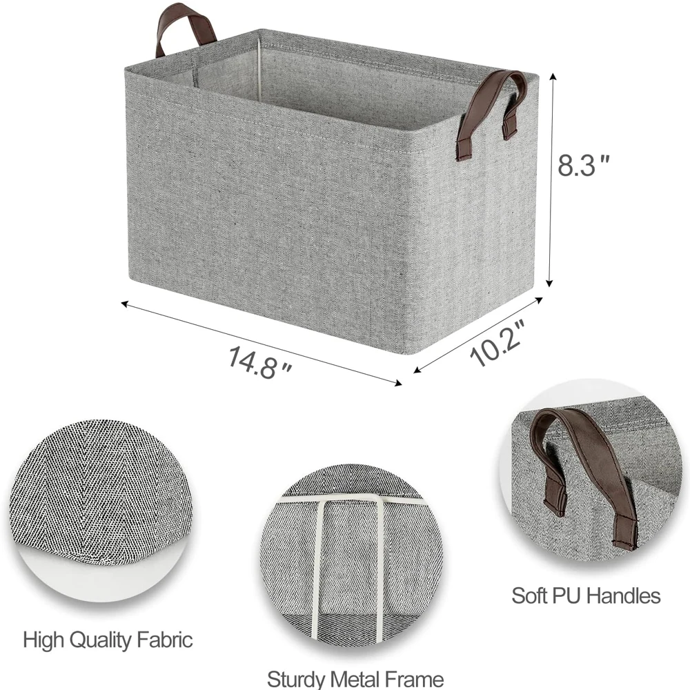 LINDON Home Storage Organization Foldable Stackable Storage Organizer Storage Boxes Bins for Closet