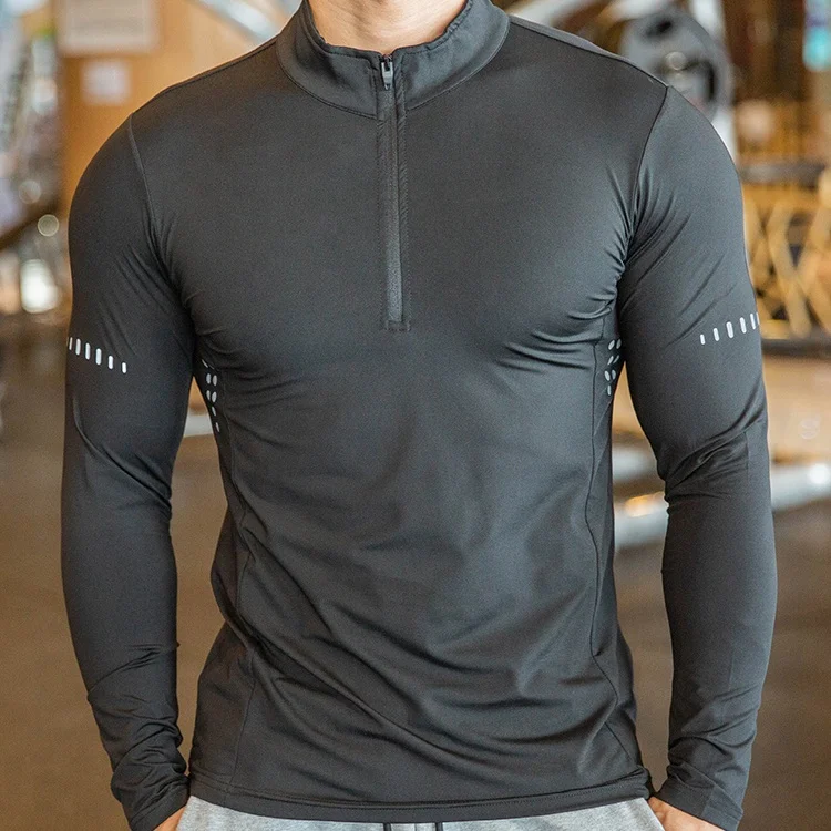 Men's Basketball Long Sleeve T-Shirt With Knitted Cuffs