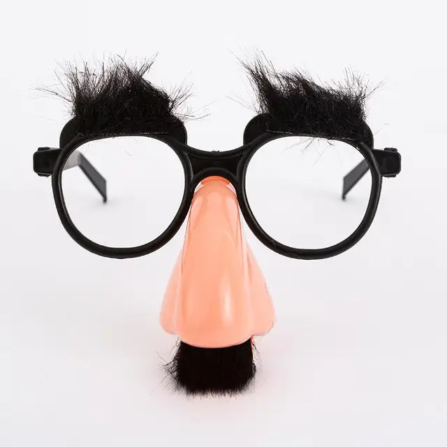 Wholesale Funny Disguise Glasses Novelty Clown Eyewear Eyes and Nose with Mustache Glasses Halloween Costume Party Mask
