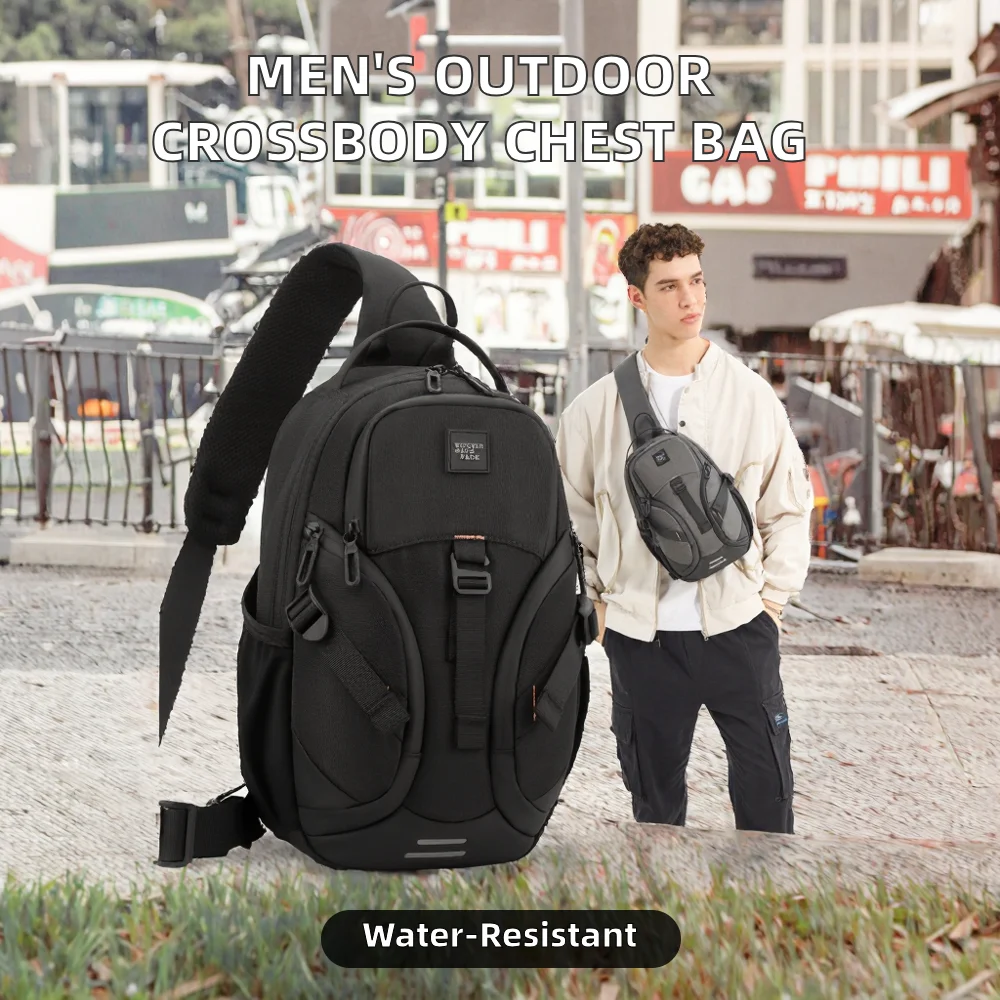 Men's Fashion Nylon Crossbody Chest Sling Bag for Travel Jogging Casual Outdoor Walking Gym Use-New Running Style