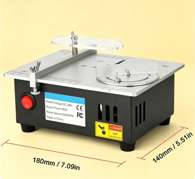 TEBAK Portable Mini Electric Table Saw, Multifunctional Desktop Cutter for Home DIY, Model Making & Craft Projects