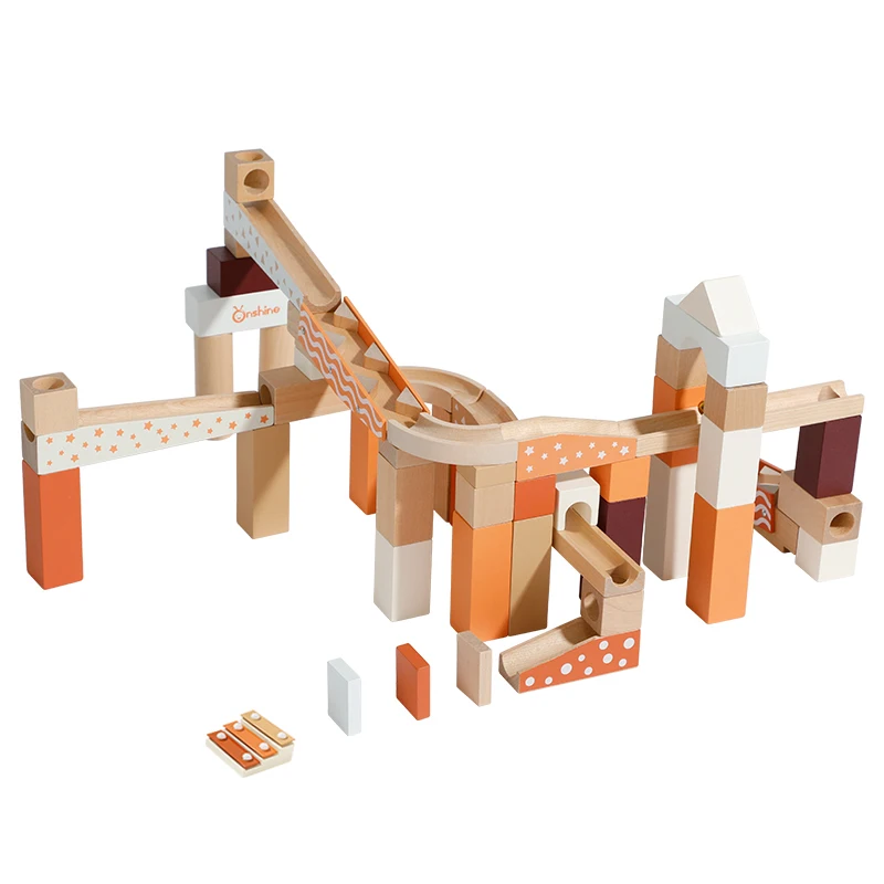 ロンドン購入！マラヤンペジョスキーmarjanpejoskiプリントレギンス Wooden Marble Run Toy - 80 Pieces for Kids' Creative Play