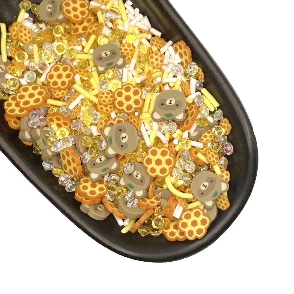 1 кг смешанный полимер горячий медведь енот сотовые кусочки глины полимерный шейкер Сделай Сам наполнение слаймом украшения для дизайна ногтей