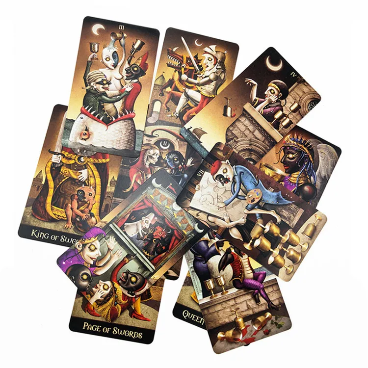 
 Большого размера Золотая колода игральные карты Таро карты с книжным Таро карты с серебряными краями  