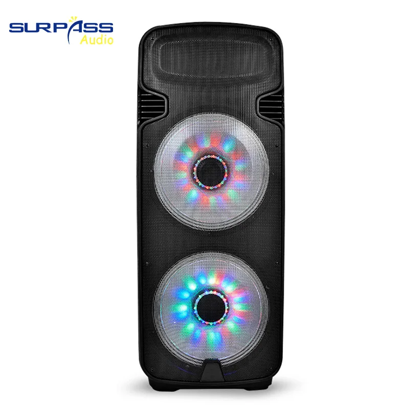 TB215 High Power 450W Double 15 Inch Bass Portable for Bluetooth Wireless Outdoor Trolley Speaker Handheld Microphone Blue Tooth