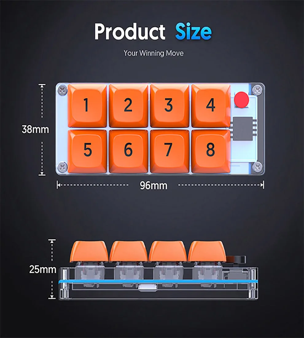 Macro Definition Keypad - One-Hand Keyboard Game Set
