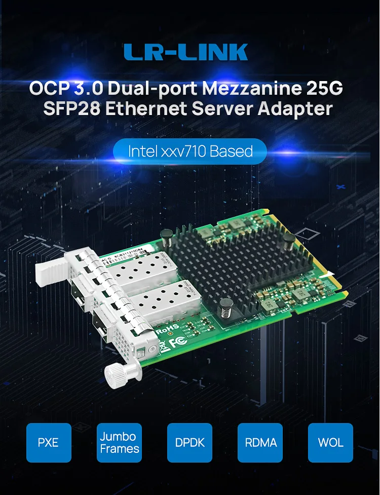 Сетевая карта 25gbps sfp28 lan adapter dual port