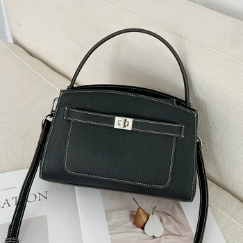 Cross-border Sales of Genuine Leather Women's Handbags Simple Fashion High Quality Cowhide Ladies Shoulder Bag Crossbody Bag