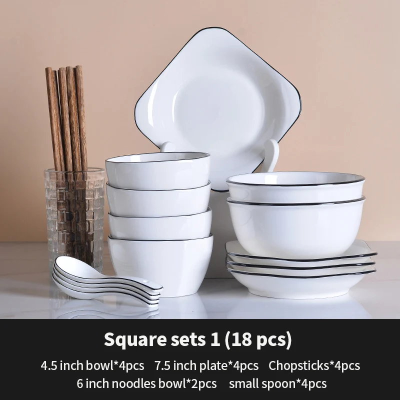 Custom Wholesale White Cheap Ceramic Dinnerware Sets Ceramic Kitchen