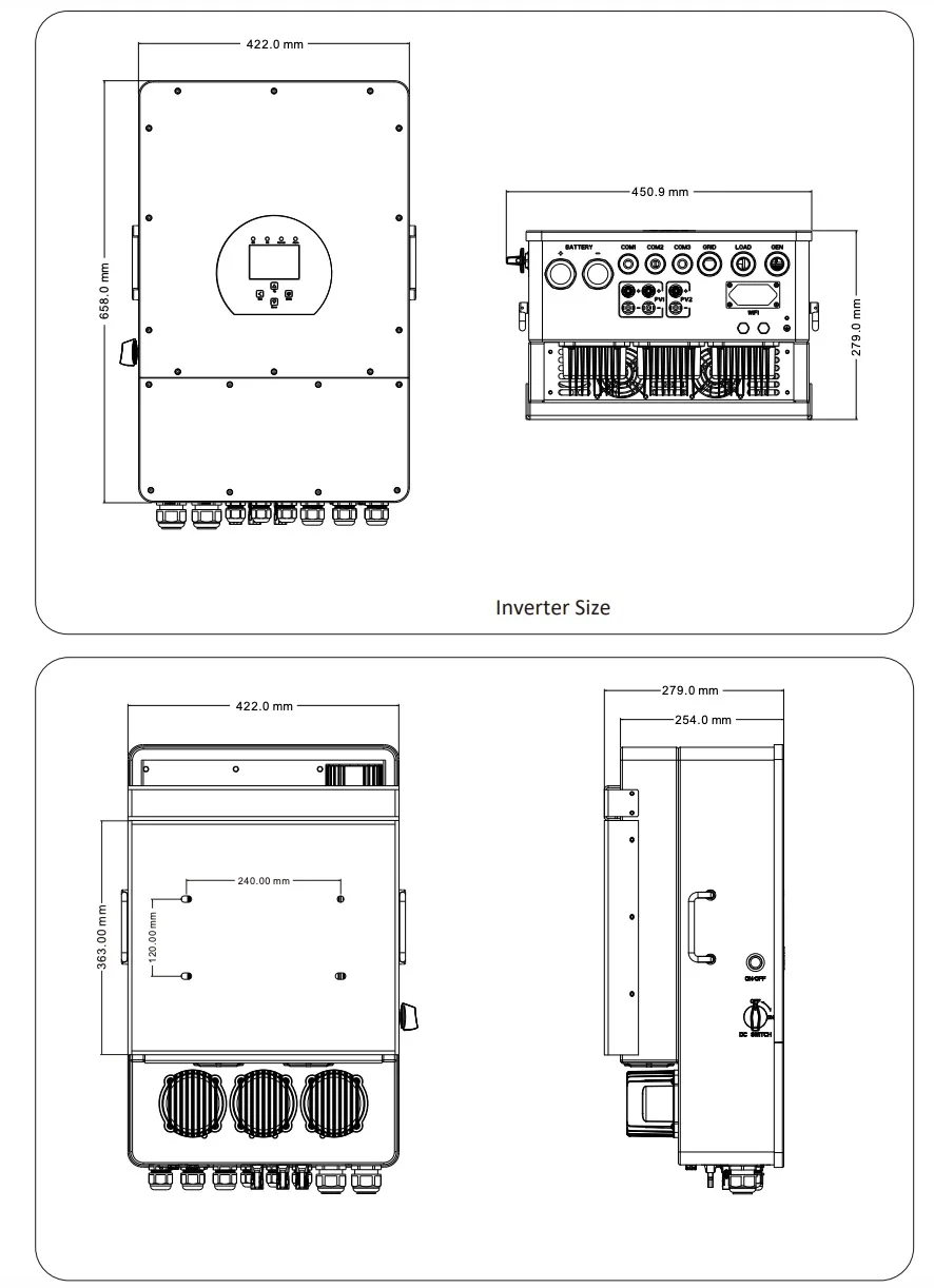 Deye SUN-5K-SG04LP3-EU Three Phase 5kw 6kw 8kw 10kw 12kw Solar Hybrid ...