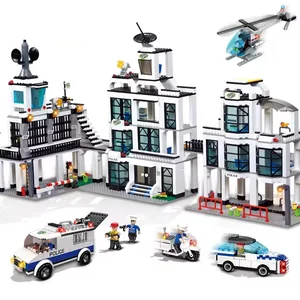 EPT Factory OEM ODM Customize Headquarters Station Police Building Blocks Brick Toy Set With Mini Figure