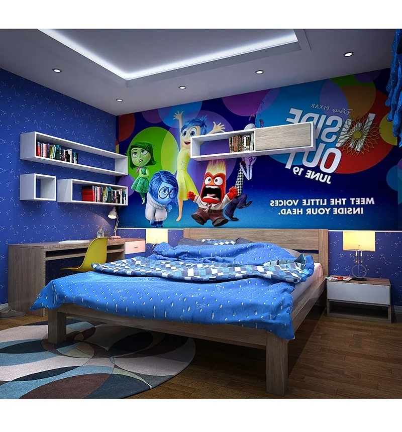 20KAD018 Luxury Kid's Bedroom Furniture Sets Young Children Sleeping Bed Room Complete Set Wooden Cartoon Bed For Kids