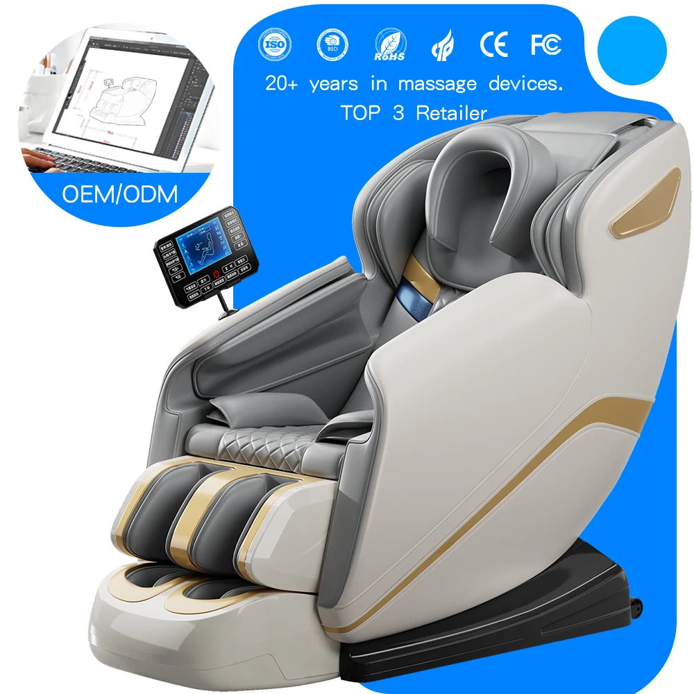 China's Best 0 Gravity Electric Full Body Salon Massage Chair Bed 3D 4D 8D Sl Track Technology
