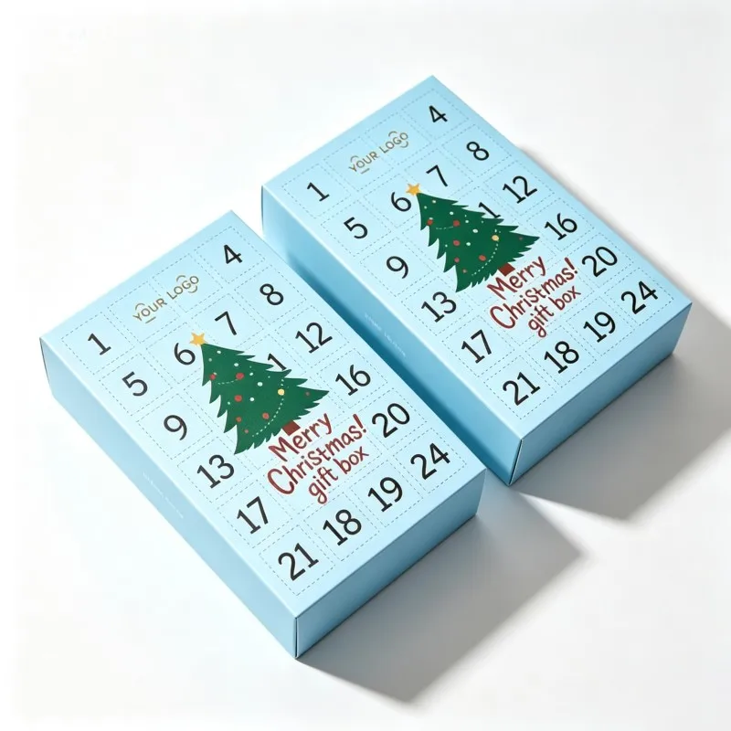 Pasadyang Iminprenta na Walang Laman na Advent Calendar Box: Luho na Christmas Gift Packaging Box kasama ang mga Card Insert, Cardboard Box