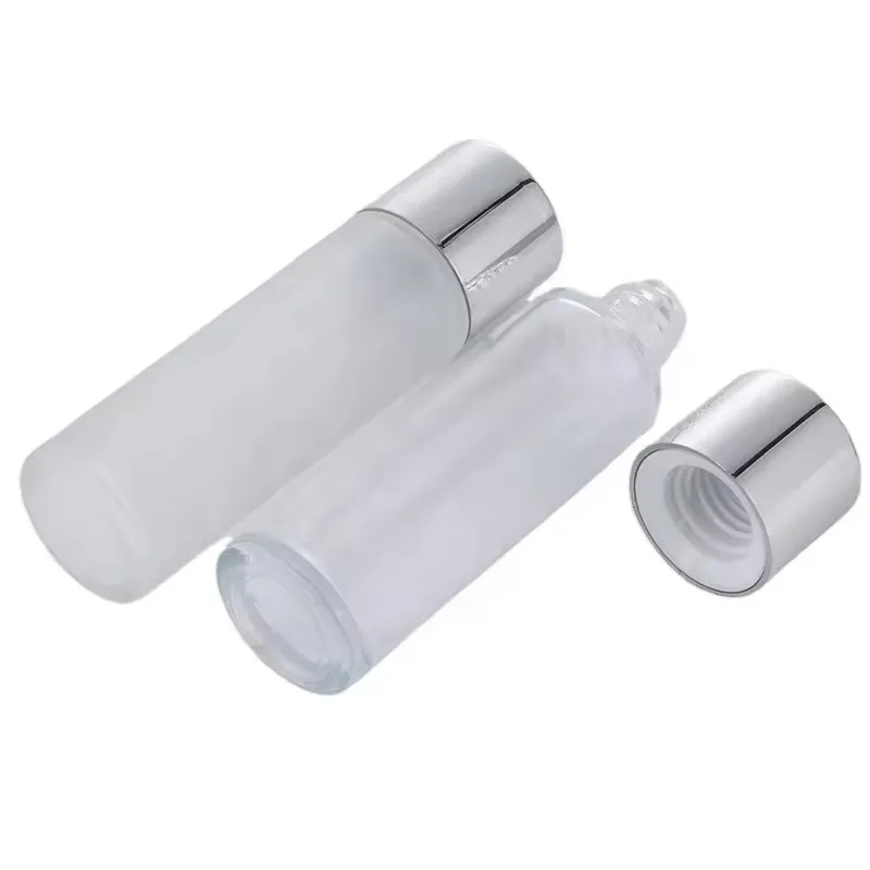 Oem High-grade container 75ml160ml230ml frosted&Glossy serum skincare cosmetic packaging cosmetic glass bottle set